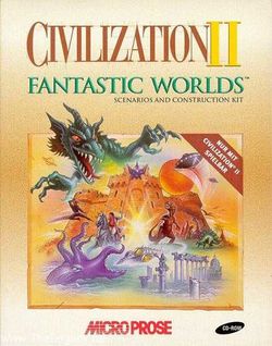 Box artwork for Civilization II: Fantastic Worlds.