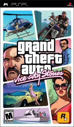 Box artwork for Grand Theft Auto: Vice City Stories.