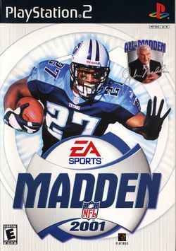 Box artwork for Madden NFL 2001.