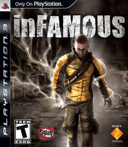 Box artwork for inFAMOUS.