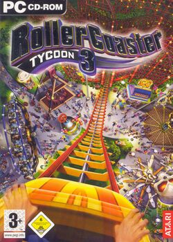 Box artwork for RollerCoaster Tycoon 3.