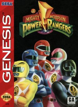 Box artwork for Mighty Morphin Power Rangers.