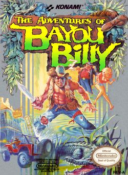Box artwork for The Adventures of Bayou Billy.