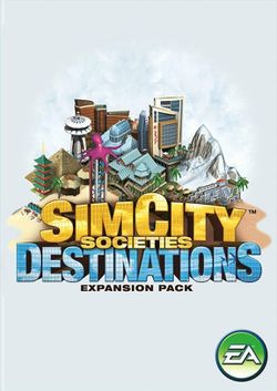 Box artwork for SimCity Societies: Destinations.