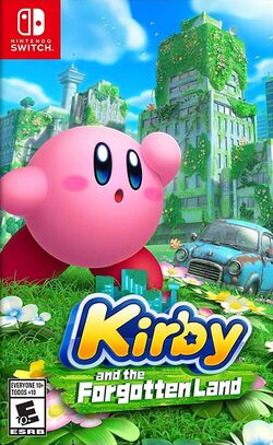 Box artwork for Kirby and the Forgotten Land.
