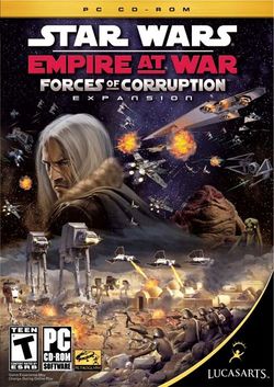 Box artwork for Star Wars: Empire at War: Forces of Corruption.