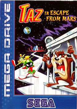 Box artwork for Taz in Escape from Mars.