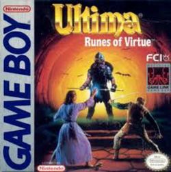 Box artwork for Ultima: Runes of Virtue.
