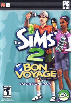Box artwork for The Sims 2: Bon Voyage.