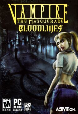 Box artwork for Vampire: The Masquerade - Bloodlines.