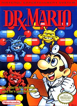 Box artwork for Dr. Mario.