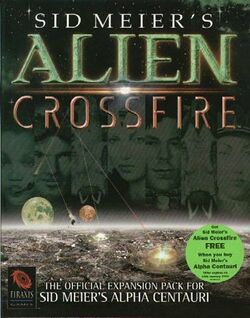 Box artwork for Sid Meier's Alien Crossfire.