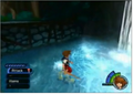 Water: Across from the island where you can find the second log and Riku, you should find a waterfall; Walk around in it a bit to fill up the bottle.(NOTE: This help is only for the second quest that Kairi needs some supplies after the raft was built in the first quest.)