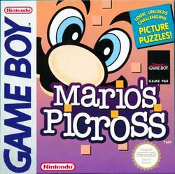 Box artwork for Mario's Picross.