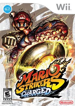 Box artwork for Mario Strikers Charged.