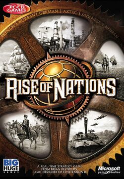 Box artwork for Rise of Nations.