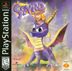 Box artwork for Spyro the Dragon.
