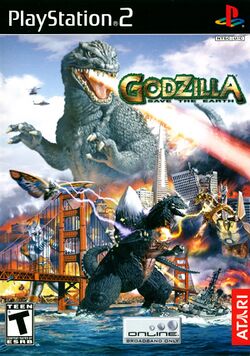Box artwork for Godzilla: Save the Earth.