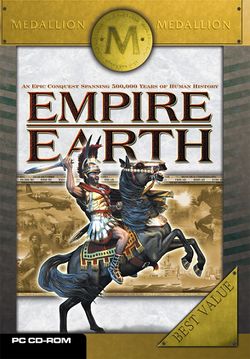 Box artwork for Empire Earth.