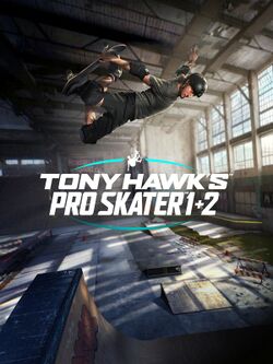 Box artwork for Tony Hawk's Pro Skater 1 + 2.