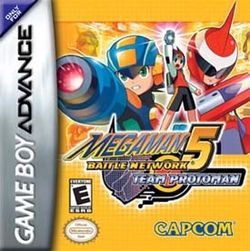 Box artwork for Mega Man Battle Network 5: Double Team Mega Man Battle Network 5: Team Colonel Mega Man Battle Network 5: Team Protoman.