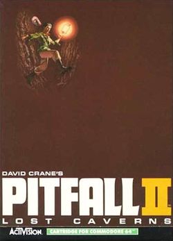 Box artwork for Pitfall II: Lost Caverns.