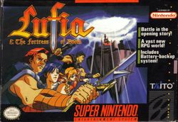 Box artwork for Lufia & the Fortress of Doom.