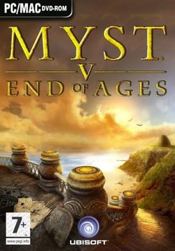 Box artwork for Myst V: End of Ages.