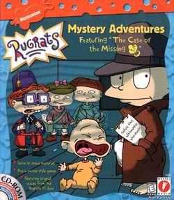 Box artwork for Rugrats Mystery Adventures.