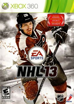 Box artwork for NHL 13.