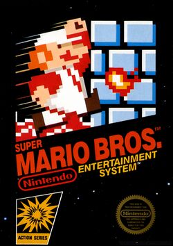 Box artwork for Super Mario Bros..