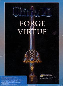 Box artwork for Ultima VII: Forge of Virtue.