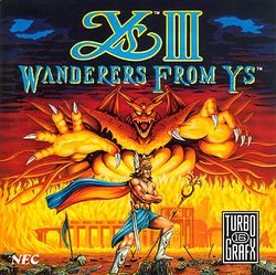 Box artwork for Ys III: Wanderers from Ys.