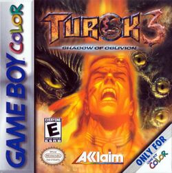 Box artwork for Turok 3: Shadow of Oblivion.