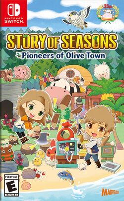 Box artwork for Story of Seasons: Pioneers of Olive Town.