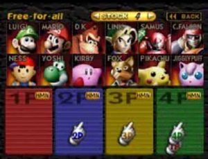 A fighter select screen with all characters unlocked.