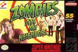 Box artwork for Zombies Ate My Neighbors.