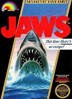 Box artwork for Jaws.
