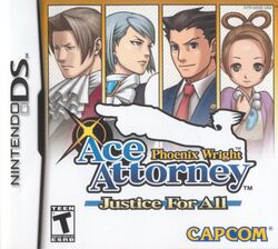 Box artwork for Phoenix Wright: Ace Attorney - Justice For All.