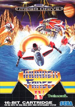 Box artwork for Thunder Force IV.