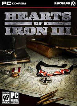 Box artwork for Hearts of Iron III.