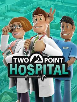 Box artwork for Two Point Hospital.