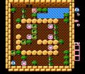 Screenshot from the Japanese The Adventures of Lolo of the same room number (to demonstrate the varying difficulty between the two releases)
