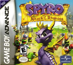 Box artwork for Spyro: Attack of the Rhynocs.