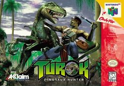 Box artwork for Turok: Dinosaur Hunter.