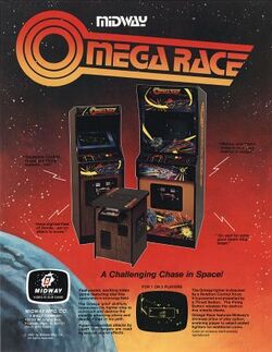 Box artwork for Omega Race.