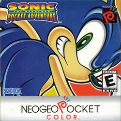 Box artwork for Sonic the Hedgehog Pocket Adventure.