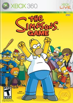 Box artwork for The Simpsons Game.
