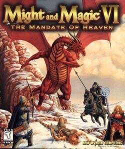Box artwork for Might and Magic VI: The Mandate of Heaven.