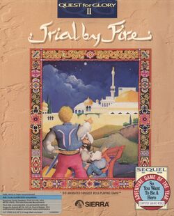 Box artwork for Quest for Glory II: Trial by Fire.